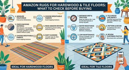 Amazon Rugs for Hardwood and Tile Floors: What to Check Before Buying