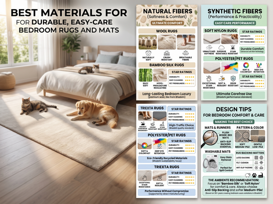 Best Materials for Durable, Easy-Care Bedroom Rugs and Mats