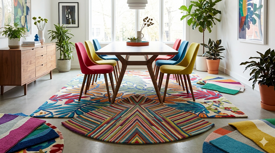 Best Place to Buy Multi Color Rugs and Carpet for Dining Room in India