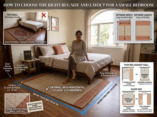 How to Choose the Right Rug Size and Layout for a Small Bedroom