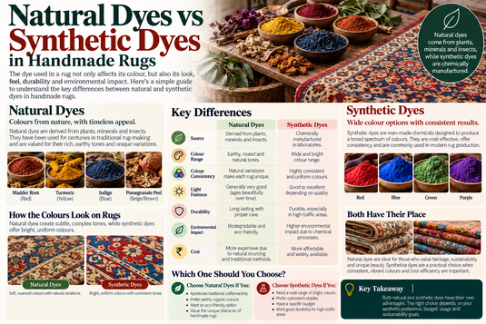 Natural Dyes vs Synthetic Dyes in Handmade Rugs