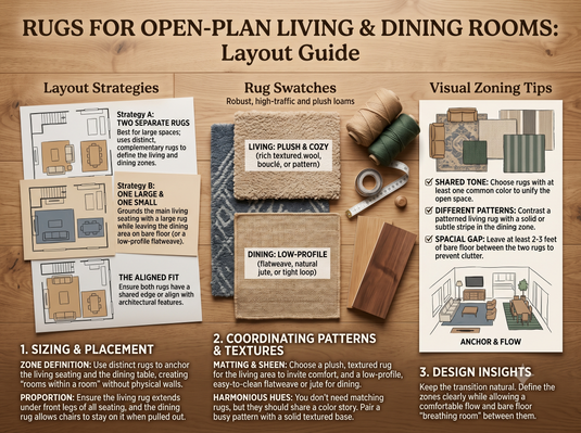 Rugs for Open-Plan Living and Dining Rooms: Layout Guide
