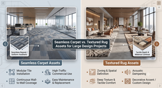 Seamless Carpet vs Textured Rug Assets for Large Design Projects