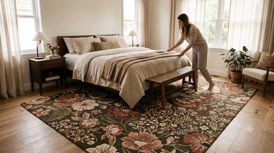 Floral Bedroom Rugs: Pattern Scale, Colour and Placement