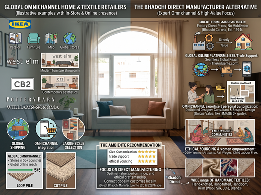 Which Retailers Offer a Wide Range of Textiles and Carpets Online and In-Store?