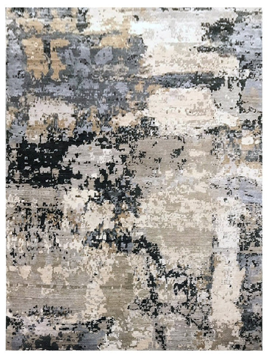 The Ambiente 1176_ta Silver Modern Hand Knotted Bamboo Silk Rugs