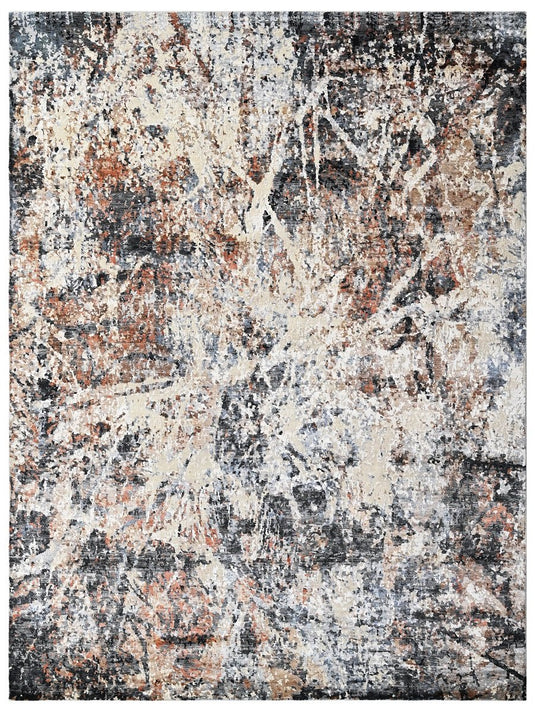 The Ambiente 2010_wbs Gold Baroque Modern Hand Knotted Wool & Bamboo Silk Rugs