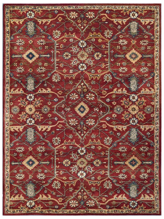 The Ambiente 296_rust Empire Floral Hand Tufted Wool Rugs