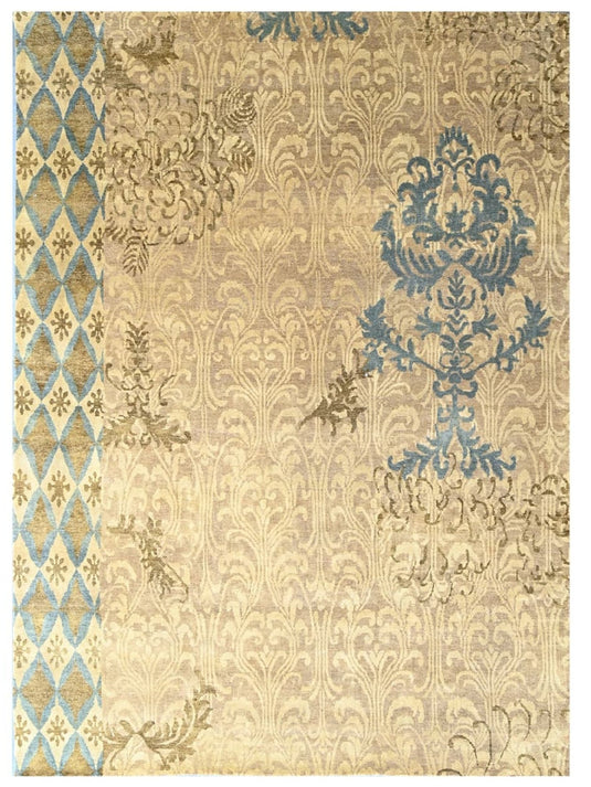 The Ambiente 6062_camel Kashish Floral Hand Knotted Wool Rugs