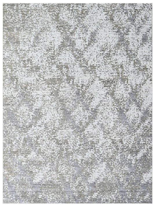 The Ambiente Atl_10 Grey Multi Vivien Modern Geometric Handloom Wool & Bamboo Silk Rugs