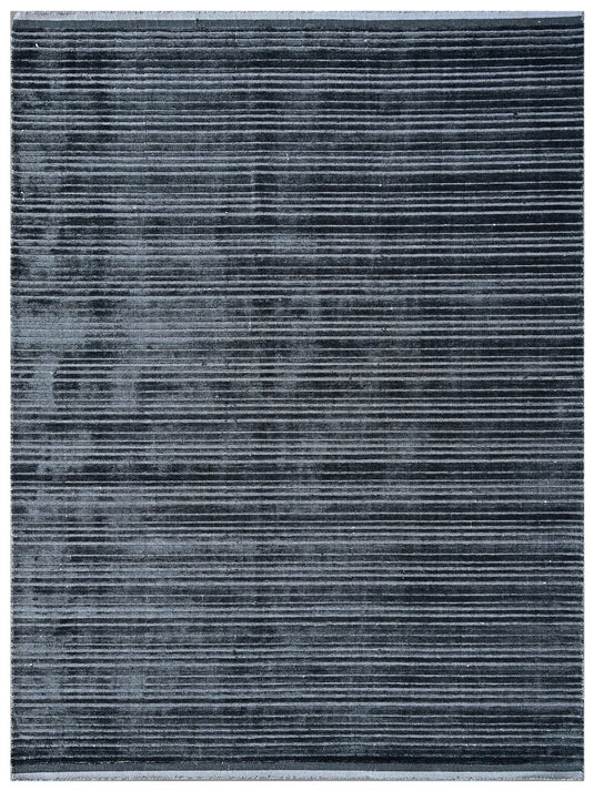 The Ambiente Bbl_charcoal SOLID Handloom Wool & Bamboo Silk Rugs