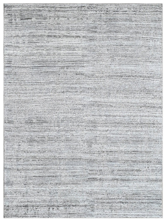 The Ambiente Brg_01 V Silver Canvas Modern SOLID Hand Knotted Wool Rugs