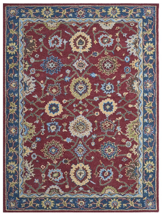 The Ambiente Btf_02 Red Navy Bamboo Silk Hand Knotted Rugs