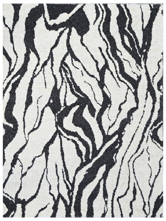 The Ambiente Du_07 Grey Modern Textured Hand Knotted Wool Rugs