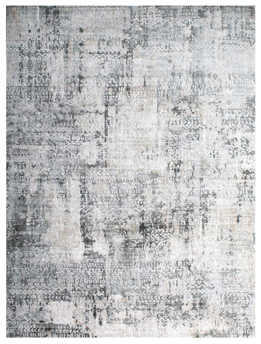 The Ambiente Fl_34 Grey Evelyn Modern Handloom Wool & Bamboo Silk Rugs