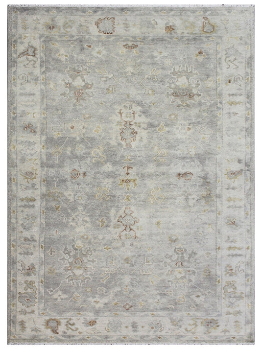 The Ambiente HP_68 Silver Ivory Bamboo Silk Hand Knotted Wool Rugs