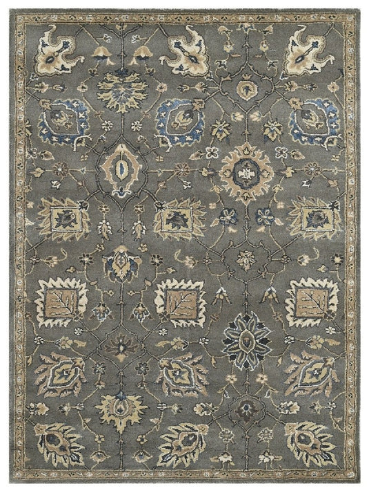 The Ambiente La_123 Brown Multi Color Empire Floral Hand Tufted Wool Rugs