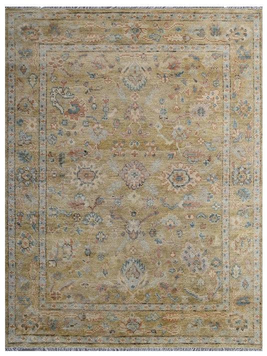 The Ambiente Abt_07 Rust Navy Bamboo Silk Hand Knotted Rugs