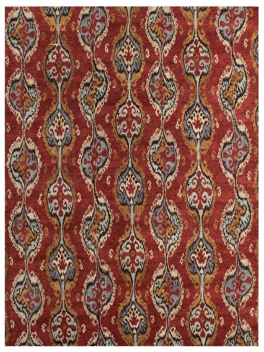 The Ambiente MD_162 Red Kashish Transitional Hand Knotted Wool Rugs