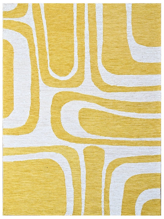 The Ambiente Mh_11 White Gold Bamboo Silk Hand Knotted Rugs