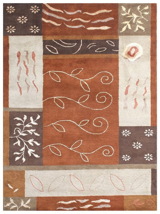 The Ambiente M_40 Rust Modernist Hand Tufted Wool Rugs