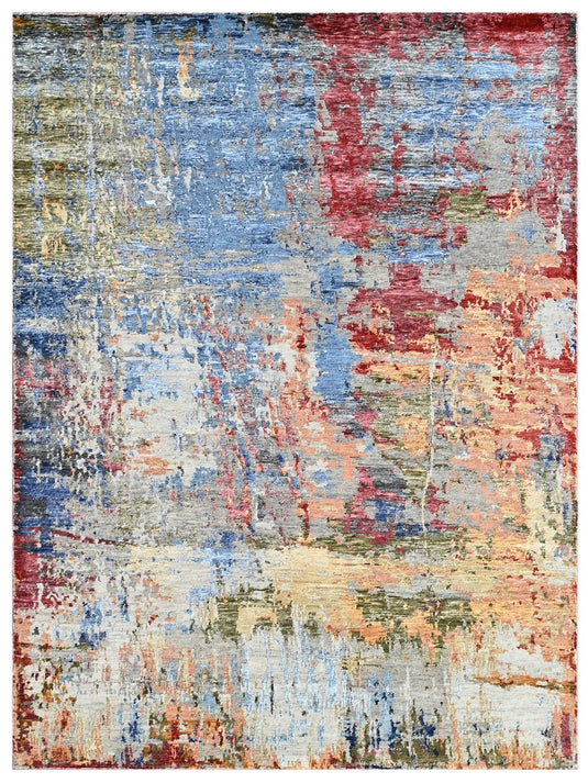 The Ambiente Rdw_45 BS Multi Canvas Modern Hand Knotted Wool & Bamboo Silk Rugs