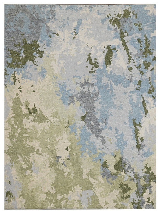 The Ambiente Surn_4 Grey Green Modern Sumac Textured Hand Knotted Wool Rugs