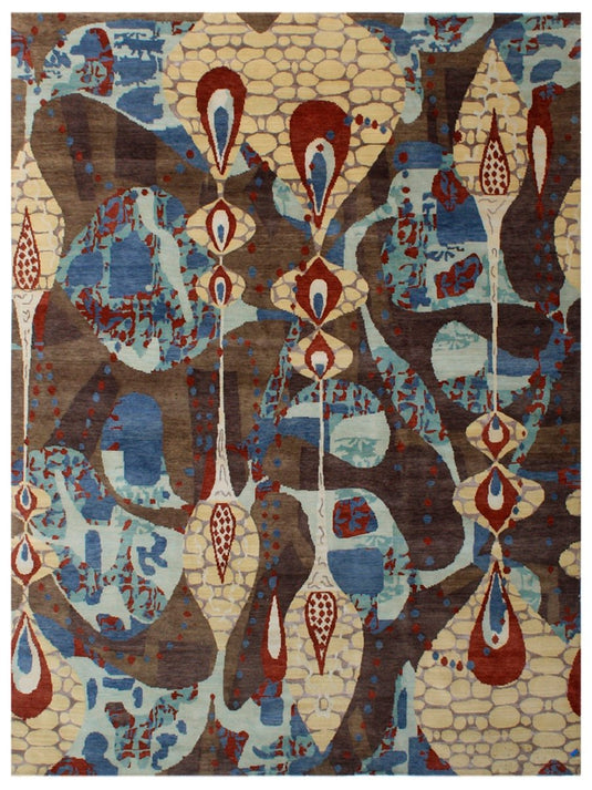 The Ambiente T3011_multi Bamboo Silk Hand Knotted Rugs