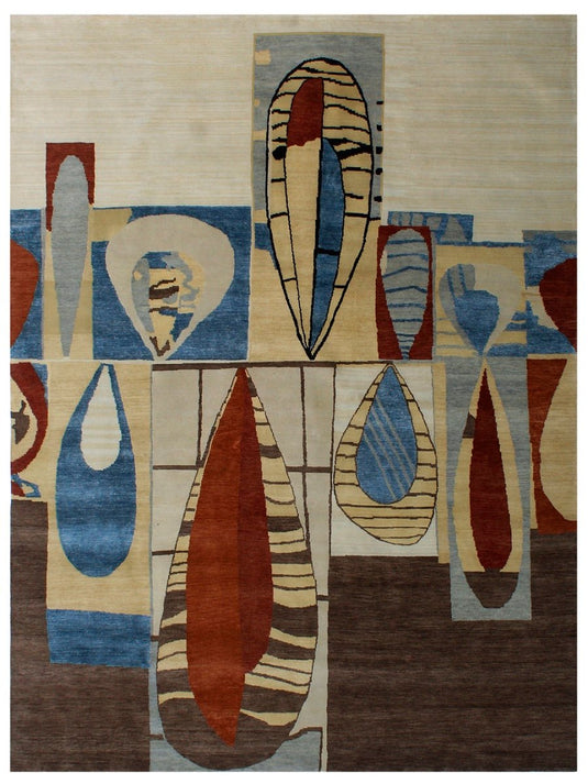 The Ambiente T3012_multi Bamboo Silk Hand Knotted Rugs