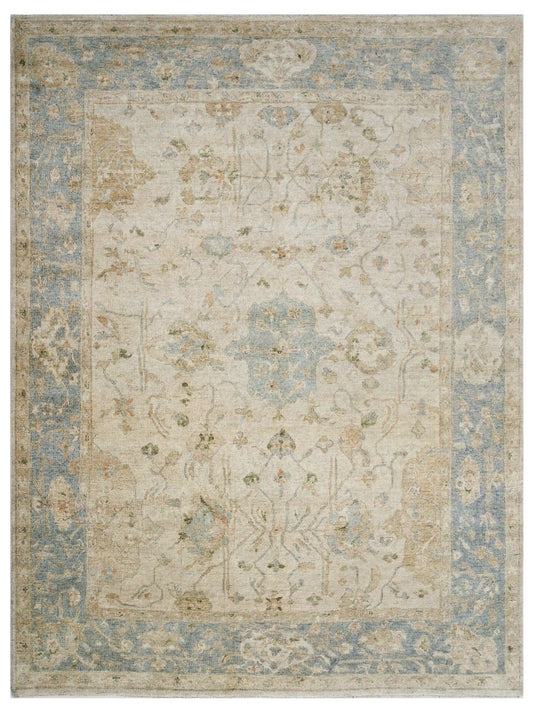 The Ambiente Tk_016 In Beige Green Bamboo Silk Hand Knotted Rugs