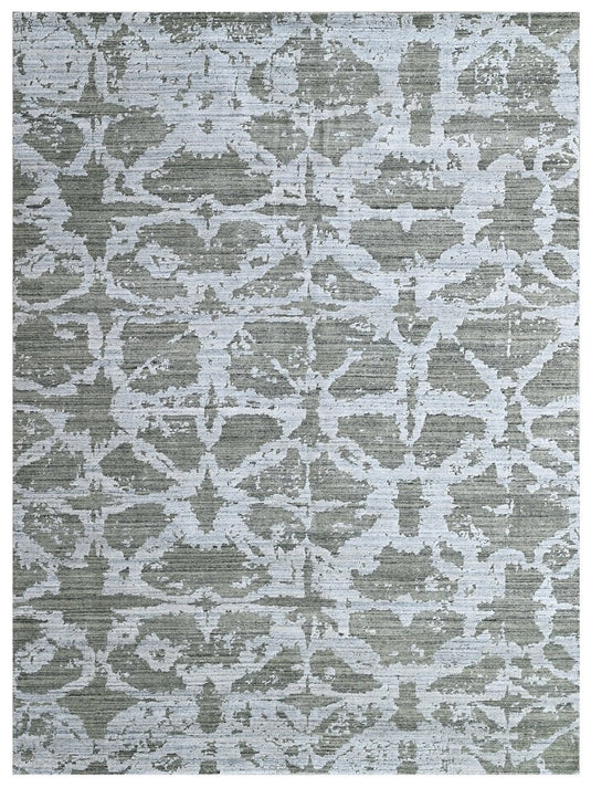 The Ambiente Vn_23 Ice Mint Vivien Minimal Modern Handloom Wool & Bamboo Silk Rugs
