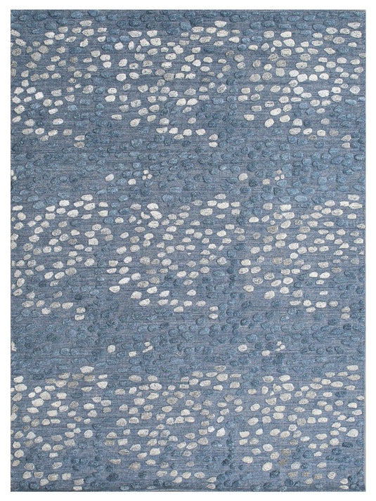The Ambiente Zr_303 Navy Blue Bamboo Silk Hand Knotted Rugs