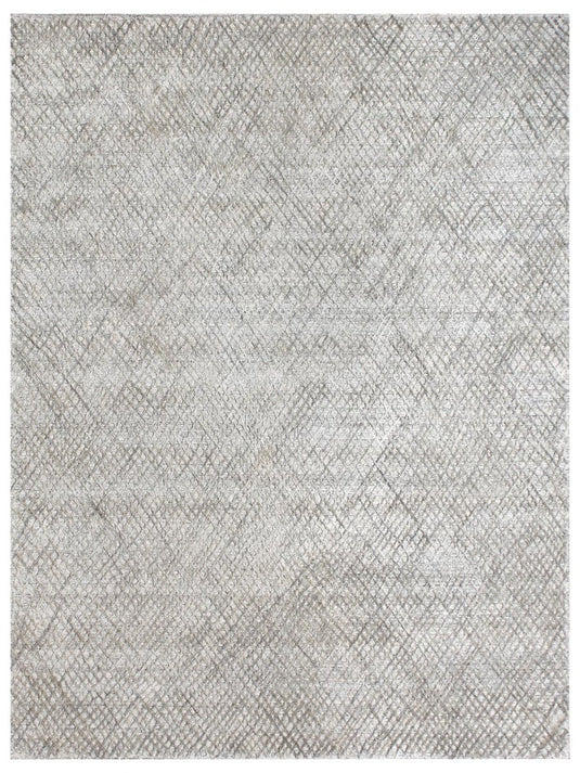The Ambiente Zr_312 E Beige Expressionist Geometric Handloom Wool & Bamboo Silk Rugs