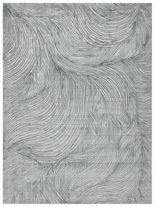 The Ambiente Zr_476 Leaf Expressionist Handloom Wool & Bamboo Silk Rugs