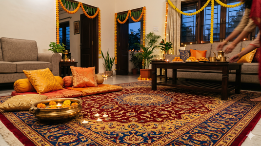 Diwali Home Decor Ideas: How to Style Your Home with Rugs and Carpets