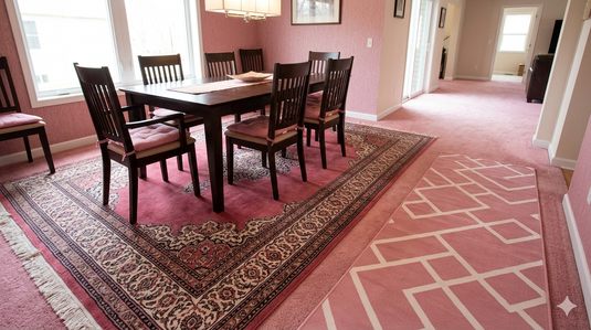 Best Place to Buy Pink Rugs and Carpet for Dining Room in India