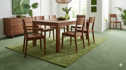 Best Place to Buy Green Rugs and Carpet for Dining Room in India