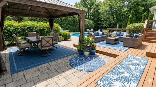 Best Place to Buy Blue Rugs and Carpet for Outdoor in India