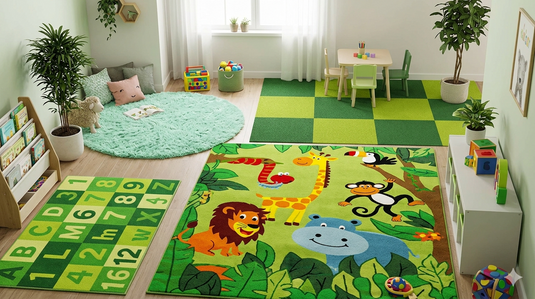Best Place to Buy Green Rugs and Carpet for Kids Room in India