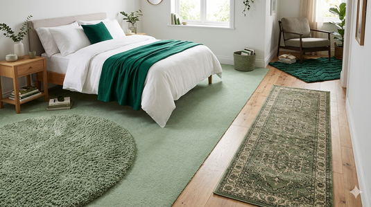 Best Place to Buy Green Rugs and Carpet for Bedroom in India