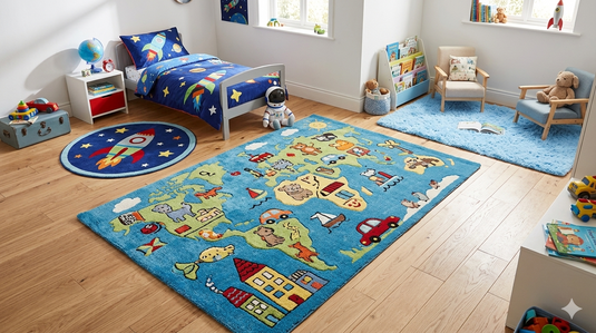 Best Place to Buy Blue Rugs and Carpet for Kids Room in India