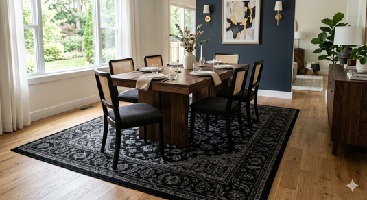 Best Place to Buy Black Rugs and Carpet for Dining Room in India