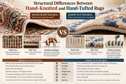 Hand-Knotted vs. Hand-Tufted Rugs: Understanding the Structural Differences