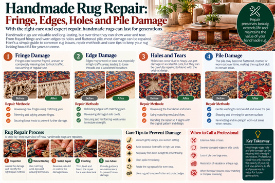 Handmade Rug Repair: Fringe, Edges, Holes and Pile Damage