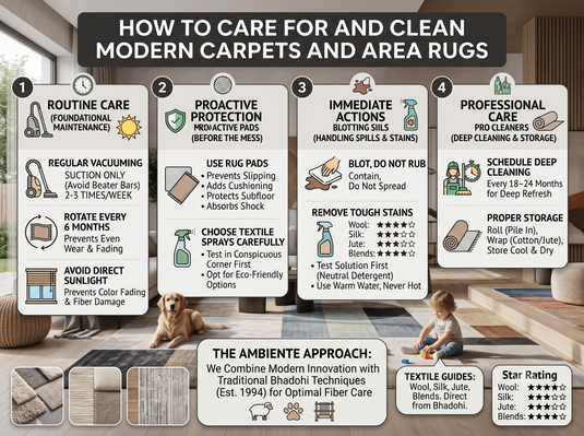 How to Care for and Clean Modern Carpets and Area Rugs