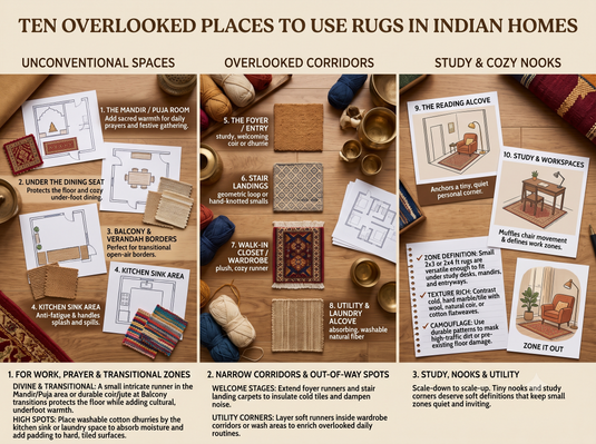 Ten Overlooked Places to Use Rugs in Indian Homes