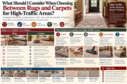 What Should I Consider When Choosing Between Rugs and Carpets for High-Traffic Areas?