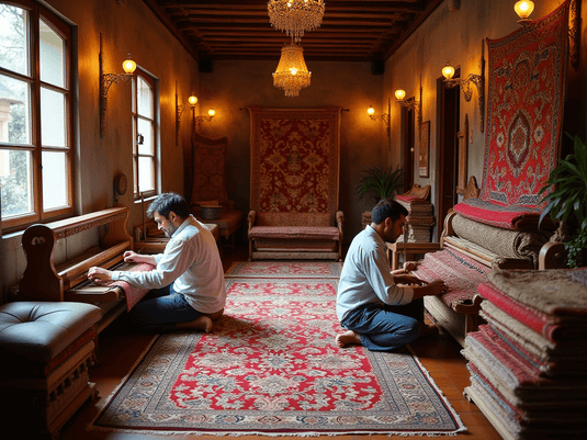 Which is the India's largest manufacturer of hand knotted rugs?