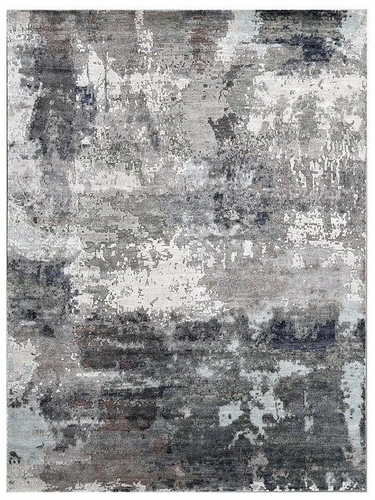 The Ambiente 1176_silver Modern Hand Knotted Bamboo Silk Rugs