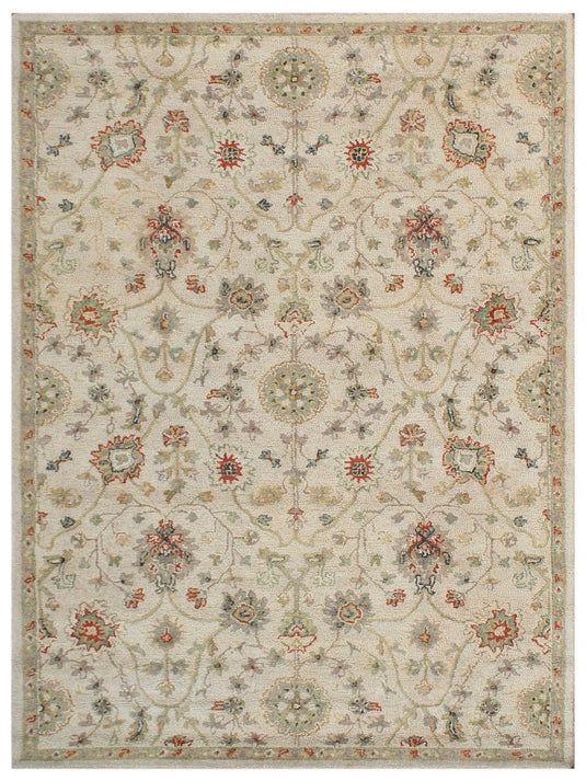 The Ambiente 280_ivory Red Empire Floral Hand Tufted Wool Rugs